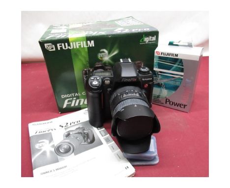 Fuji FinePix S2 Pro digital SLR camera, with box and instructions, Sigma 28-105 lens and power adapter (camera untested)