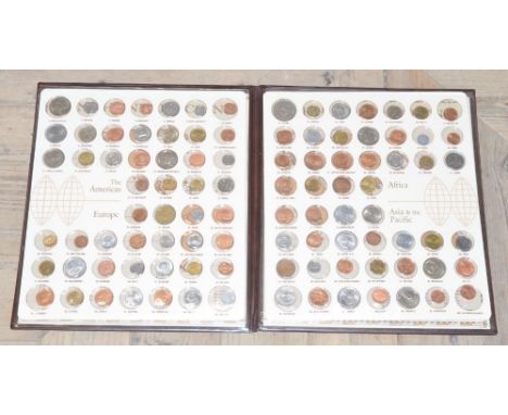 Franklin Mint 'Coins of 100 Nations' limited first edition coin set, and a large quantity of British pre-decimal pennies: app