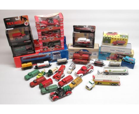 Collection of die cast and other toy vehicles relating to oil companies inc. Texaco, Castrol, Shell, Esso, etc... 