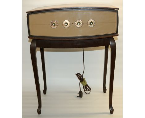 1960s Pye Achoic record player, type 1005, on hardwood stand, H70cm 
