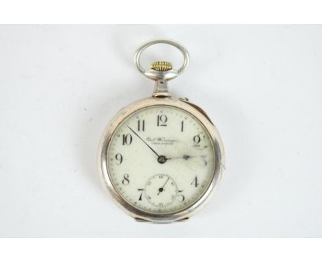 E. Wise, Manchester, early C20th silver open faced  centre seconds chronograph keywound and set pocket watch, stepped enamel 