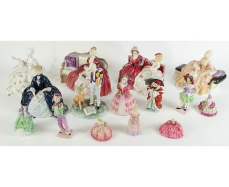 Selection of Royal Doulton figurines incl. Antoinette HN2326, Belle o' the Ball HN1997, the Gossips HN2025, Reverie HN2306, L