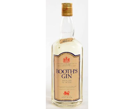 A VINTAGE BOTTLE OF BOOTHS GIN WITH PRICE TICKET 46s 