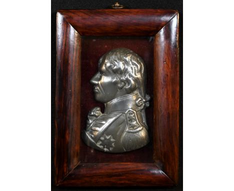 Nelson &amp; The Battle of Trafalgar - a silvered metal portrait plaque, of Vice-Admiral Horatio Nelson, 1st Viscount Nelson,