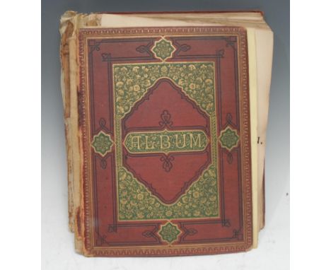 A late Victorian lady's scrap album, gifted to and subsequently compiled by Florence 'Peg' Margaret Walton, August 4th, 1885,