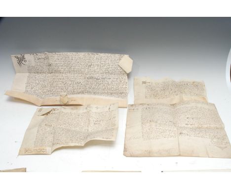 Local Interest - an interesting collection of local manuscript deeds, 1580-1798 including some notable names, to include: Mar