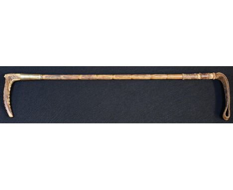 An early 20th century EP-mounted bamboo presentation riding crop, the tapering collar inscribed: Betty K. Shaw, St Elmo, St. 