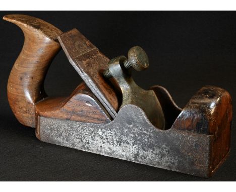 Woodworking Tools - a rosewood and steel 2 3/8" plane, by Edward Preston &amp; Sons, Birmingham,  brass plate and screw, 24cm