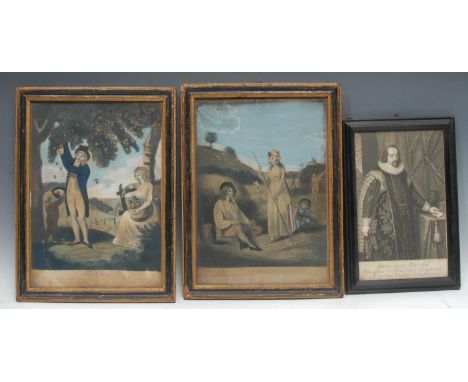 John Fairburn (fl. 1789-1840, publisher), a pair, Summer and Autumn, from Thompson's Seasons, London: June 1st, 1796, mezzoti