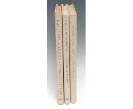 Geology - Palaeontology, Augusta (Dr Josef) and Burian (Zden?k), three volumes: A Book of Mammoths, Prehistoric Animals, and 