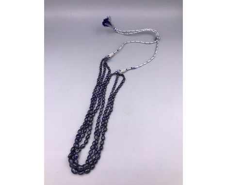 A Three strand sapphire necklace