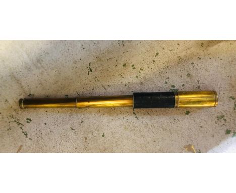 A Dolland of London three drawer, brass telescope
