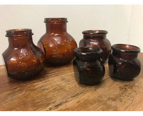 A selection of Vintage Bovril and Marmite jars