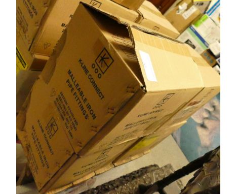 A selection of K-Connect Malleable iron pipe fittings (Type Galv) (4 x boxes)