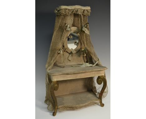 A Louis XIV style miniature two drawer commode chest, serpentine yellow patterned marble effect top, above inlaid Kingwood ve