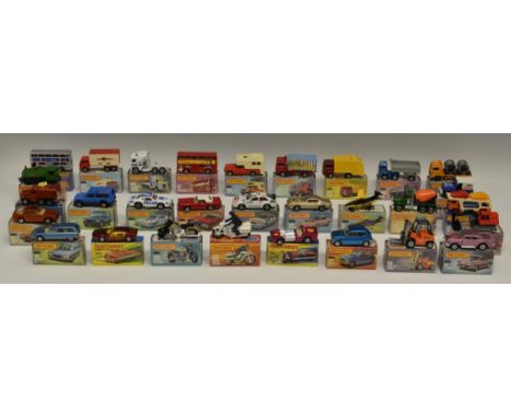 Matchbox 75s - No2h S2 Jet;  No4g 57 Chevy;  No5h US Mail Jeep;  No8h Rover 3500;  No11f Car Transporter;  No12f Citroen CX; 