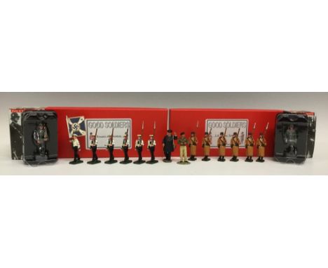 King and Country Cast Painted Metal Soldiers - DD55 Winston Churchill;  EA 08 Lt Gen/Field Marshall Montgomery (8th Army);   