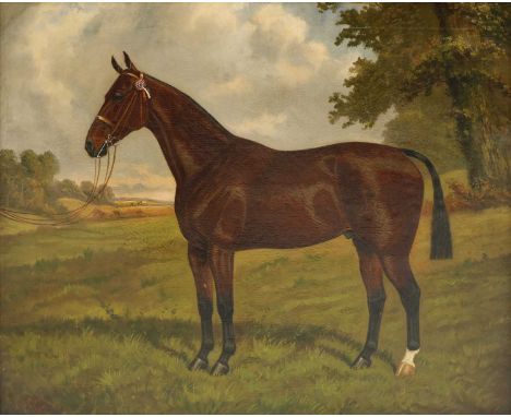 William Albert Clark (fl. 1906-1937)'The Great Jorrocks' - portrait of a bay huntersigned 'W A Clark' and dated 1925 in red l