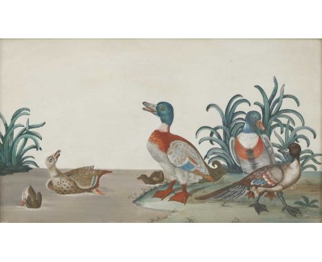 Manner of Samuel Dixon Mallards on a riveran embossed watercolour41 x 71cmCondition report: The card or paper on which this i