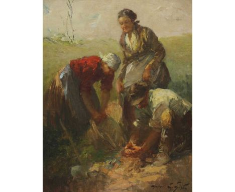 Agoston Acs (Hungarian, 1881-1947)In the fieldsindistinctly inscribed and signed 'Ascher ...ston' l.r., oil on canvas51 x 41c