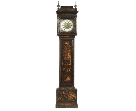 A chinoiserie-decorated longcase clock,early 18th century and later, by John Hayden, Deptford, the eight-day movement strikin