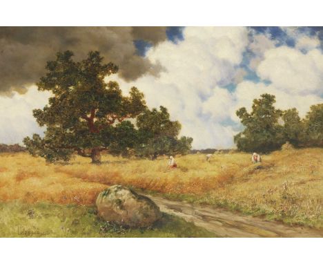 Ivan Fedorovitch Choultse (Russian, 1874-1939)Harvestsigned in Cyrillic l.l., oil on canvas63 x 90cmCondition report: Oil on 
