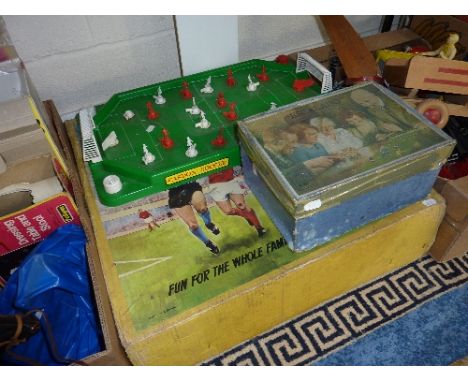 A BOXED TUDOR ROSE TABLE TOP SOCCER GAME, No.6619, c.1960's, appears complete with one ball, but box damaged, with an unboxed