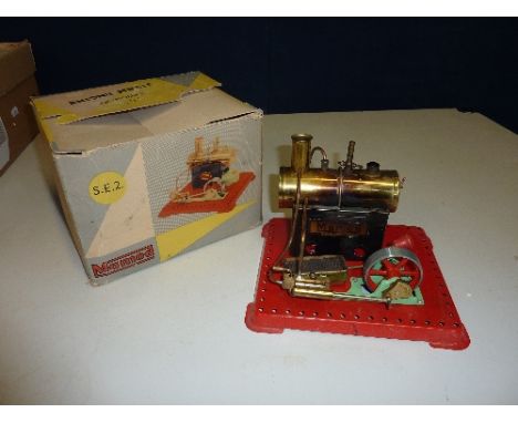 A BOXED MAMOD LIVE STEAM ENGINE, No.SE2, not tested, with literature, box complete with insert but damaged