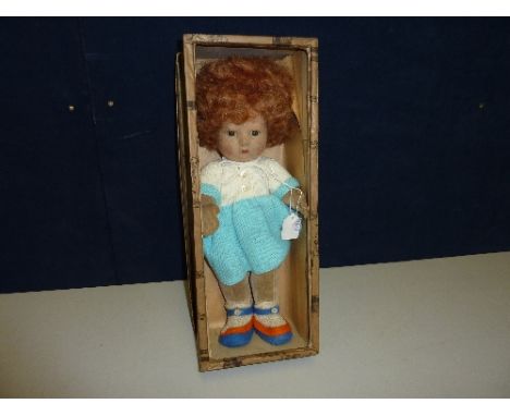 A BOXED CHAD VALLEY FELT 'BAMBINA' DOLL, No.752/0, label to both feet, fixed eyes, jointed body, some marking/wear, height ap
