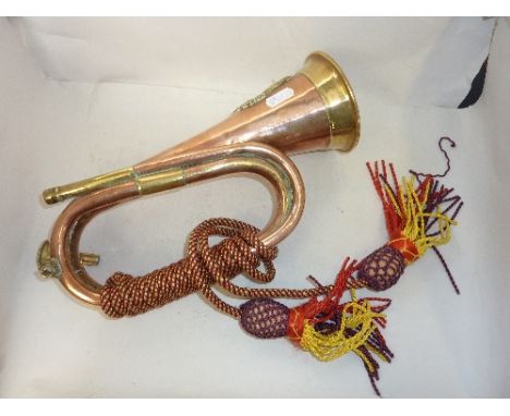 ROYAL WELSH FUSILIERS, a copper and brass bugle