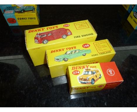 A BOXED DINKY TOYS A.A. SERVICE MINI VAN, No.274, yellow body and roof, blue interior, original entwined logo, with a boxed D