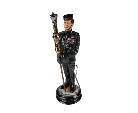 A finely detailed porcelain figurine by Michael Sutty, representing the 2nd King Edward VII's Own Gurkha Rifles. This strikin