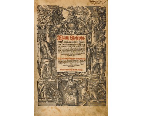 Flavius Josephus -Von alten Jüdischen Geschichten. (Übers. von Conrad Lauterbach). Mit Holzschnitt-Titelbordüre, zahlr. Texth