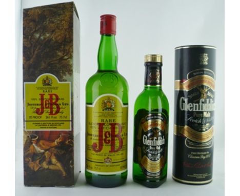 JUSTERINI &amp; BROOKS Rare Scotch Whisky, 70 degrees proof, 1 x 26 2/3 fl.ozs bottle in presentation box GLENFIDDICH Single 