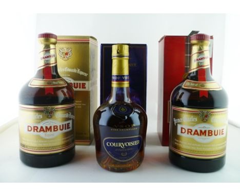 COURVOISIER Fine Champagne Cognac, 50cl in presentation box DRAMBUIE LIQUEUR, 2 litres each in presentation box (3) 