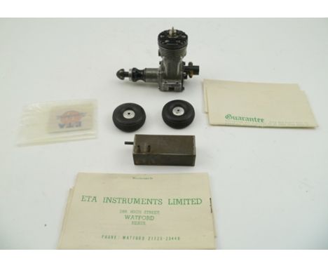 AN ETA 29 GLOW AERO MODEL ENGINE, from ETA instruments Ltd, Watford, in original box with paperwork, No.0429133 