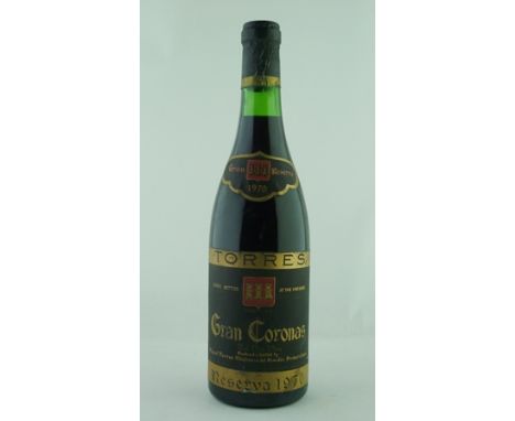 TORRES GRAN CORONAS BLACK LABEL Reserva, Penedes 1970, 1 bottle (Single vineyard (Mas La Plana) first vintage (limited produc