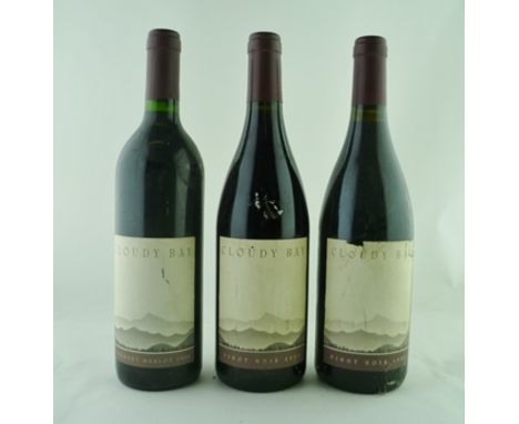 CLOUDY BAY 1999 and 2001 Pinot Noir Marlborough (1 bottle of each vintage) CLOUDY BAY 1996 Cabernet Merlot Marlborough, 1 bot