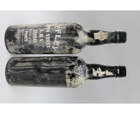 UNLABELLED VINTAGE PORT, bottle impressed "1977", 1 bottle OFFLEY BOA VISTA 1980 LBV, bottled 1985, 1 bottle (2) 