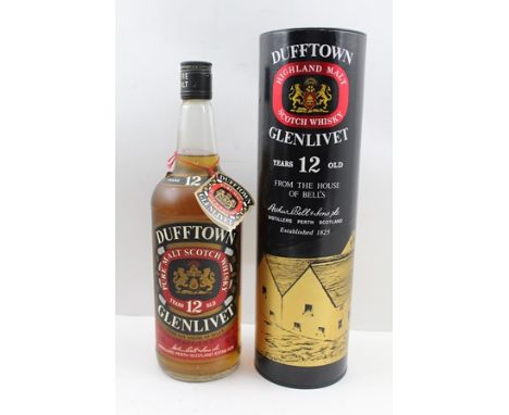 DUFFTOWN GLENLIVET 12 year old Highland Malt Scotch Whisky, 1970's/80's bottling, 43%, 1 litre bottle in presentation tube 