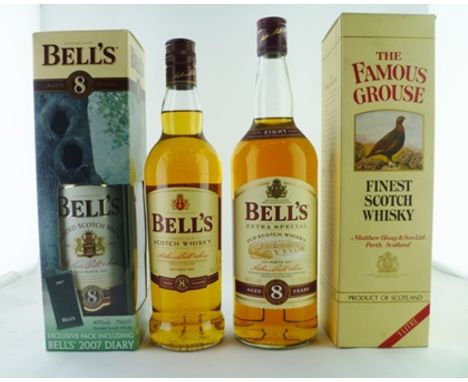 BELLS EXTRA SPECIAL Old Scotch Whisky, aged 8 years, 1 litre bottle and 1 x 70cl bottle FAMOUS GROUSE Scotch Whisky, 1 litre 