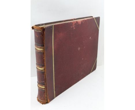 A VICTORIAN LEATHER BOUND ALBUM OF PHOTOGRAPHS, Italian tour includes Venice and Art works 