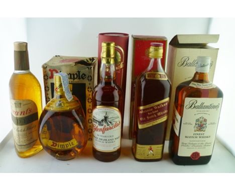 GRANT'S STAND FAST Finest Scotch Whisky, 70 degrees proof, 1 x 26 2/3 fl.ozs. (1970's bottling) GLENFARCLAS 10 year old Singl