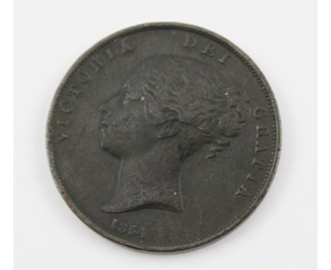 PENNY, VICTORIA 1854 with ornamental trident 