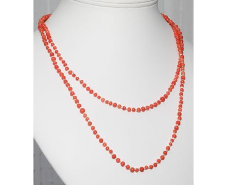 Long row of coral beads 