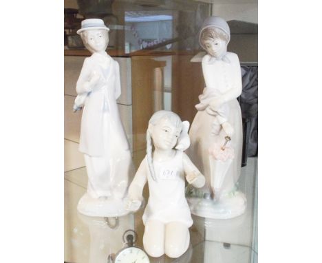3 various Lladro style figures 