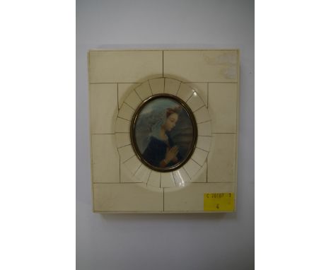 Three 'piano key' framed portrait miniatures. 