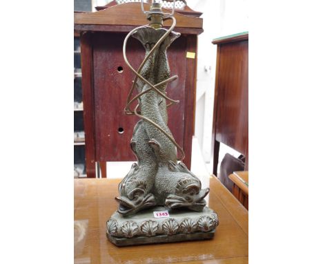 A dolphin form table lamp. 