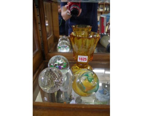 A Caithness limited edition 'Nosegay' paperweight, No. 145/250; together with another limited edition paperweight; another cl