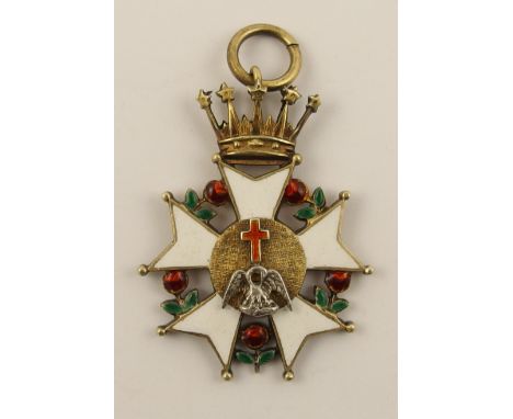 A Masonic silver gilt medallion  the symbolism of the pelican and rosy cross are associated with the 18th degree Prince of Kn
